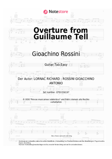 Noten, Akkorde Gioachino Rossini - Overture from Guillaume Tell