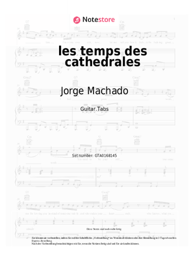 Noten, Akkorde Jorge Machado - les temps des cathedrales