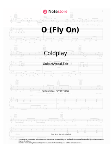 Noten, Akkorde Coldplay - O (Fly On)