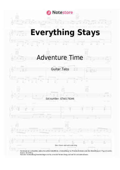 Noten, Akkorde Adventure Time, Olivia Olson - Everything Stays
