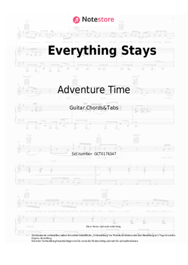 Noten, Akkorde Adventure Time, Olivia Olson - Everything Stays