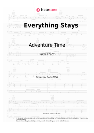 Noten, Akkorde Adventure Time, Olivia Olson - Everything Stays