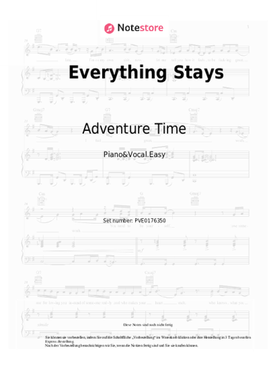 Noten, Akkorde Adventure Time, Olivia Olson - Everything Stays