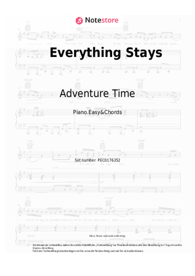 Noten, Akkorde Adventure Time, Olivia Olson - Everything Stays