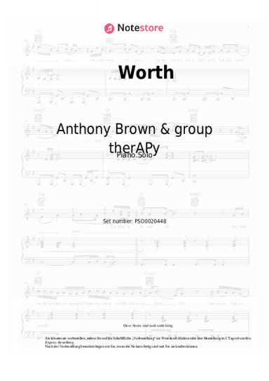 Noten, Akkorde Anthony Brown & group therAPy - Worth