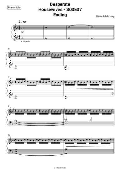 Noten, Akkorde Steve Jablonsky - Desperate Housewives - S03E07 Ending
