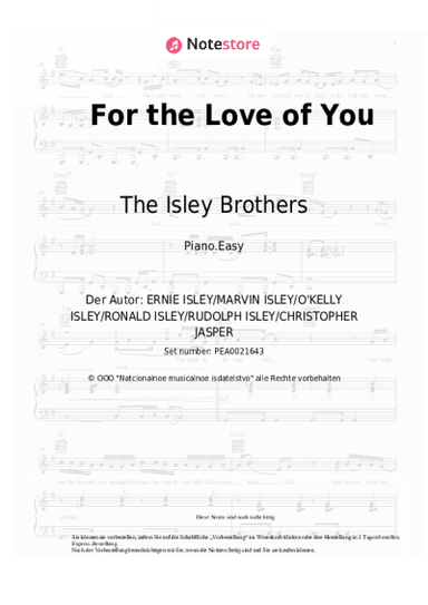 Noten, Akkorde The Isley Brothers - For the Love of You