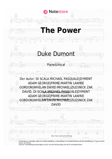 Noten, Akkorde Duke Dumont, Zak Abel - The Power