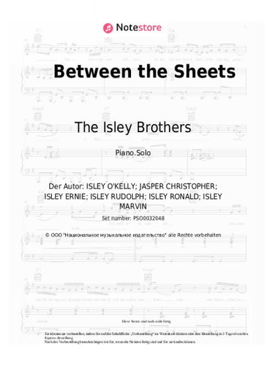 Noten, Akkorde The Isley Brothers - Between the Sheets