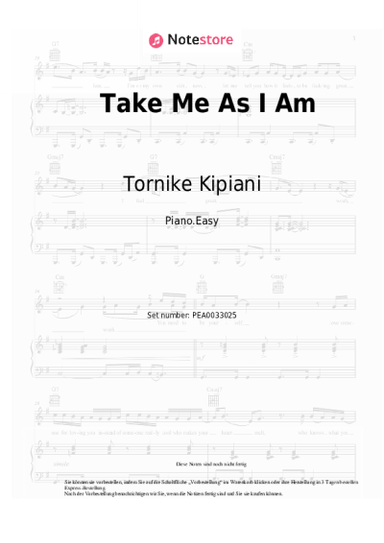 undefined Tornike Kipiani - Take Me As I Am