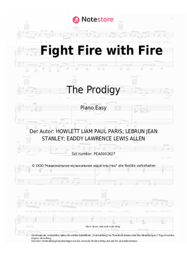 Noten, Akkorde The Prodigy, HO99O9 - Fight Fire with Fire