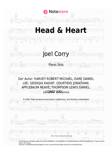 Noten, Akkorde Joel Corry, MNEK - Head & Heart