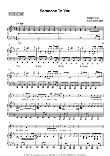 Noten, Akkorde Banners - Someone To You