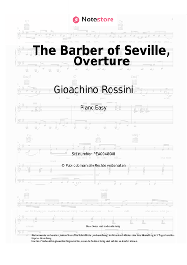 Noten, Akkorde Gioachino Rossini - The Barber of Seville, Overture