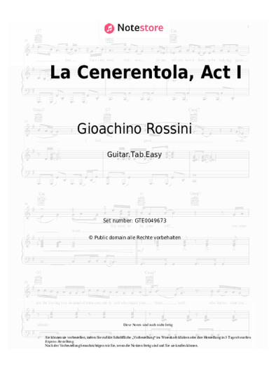 Noten, Akkorde Gioachino Rossini - La Cenerentola, Act I: Scene 1: Introduction - No, no, no: non v'e