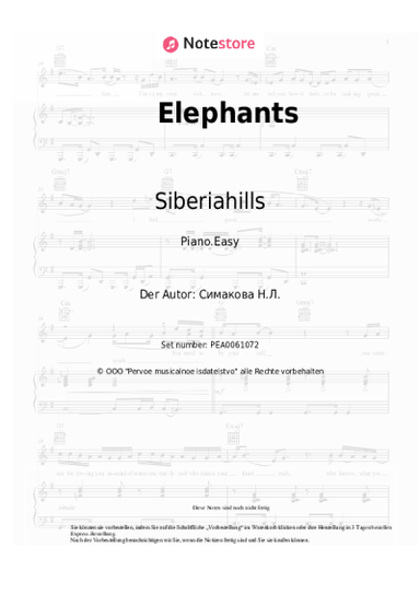 Noten, Akkorde Siberiahills, Natalia Simakova - Elephants