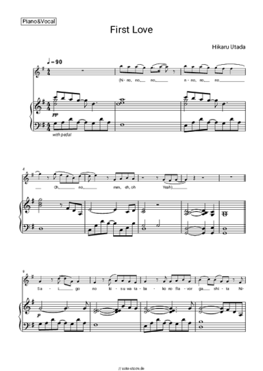 Noten, Akkorde Hikaru Utada - First Love