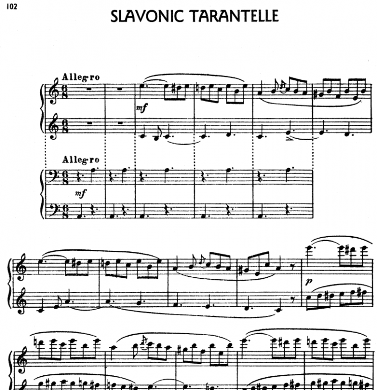 Alexander Dargomyzhsky - Slavic tarantella Noten für Piano
