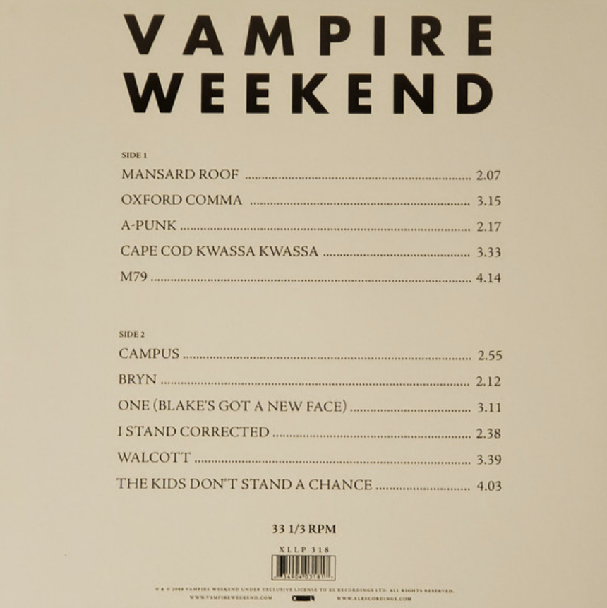 Vampire Weekend - One (Blake's Got A New Face) Noten für Piano