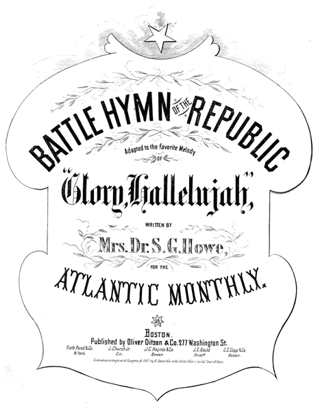 American folk music - Battle Hymn of the Republic Noten für Piano