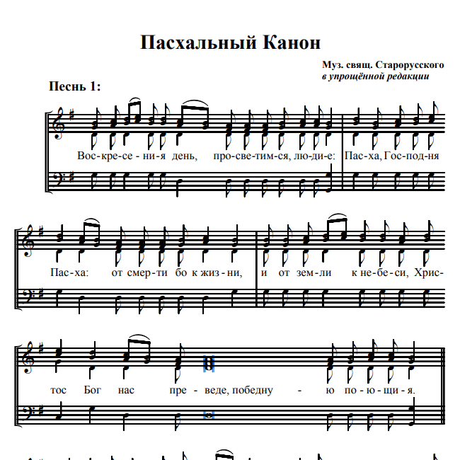 Church music - Пасхальный канон священника В. Старорусского Noten für Piano