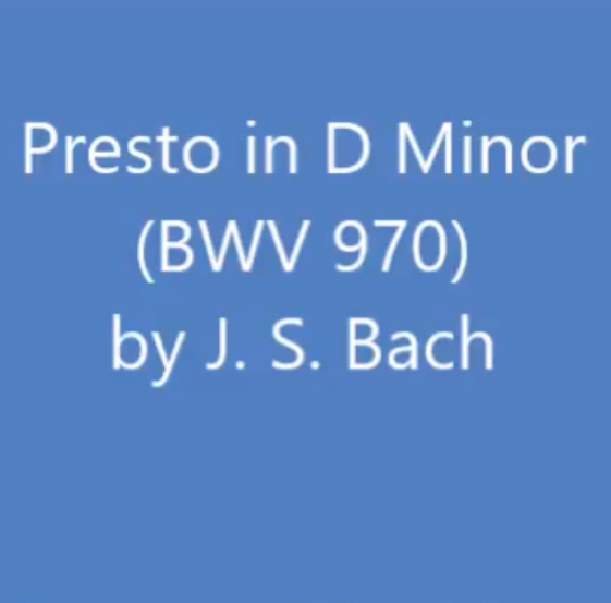 Johann Sebastian Bach - Presto in D Minor, BWV 970 Noten für Piano
