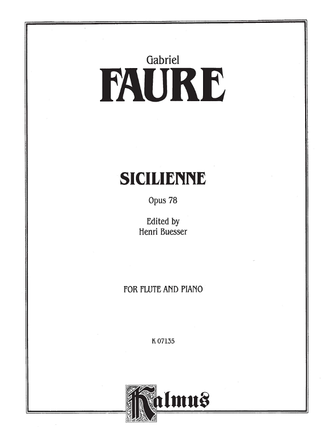 Gabriel Faure - Sicilienne, Op.78: Andantino Noten für Piano