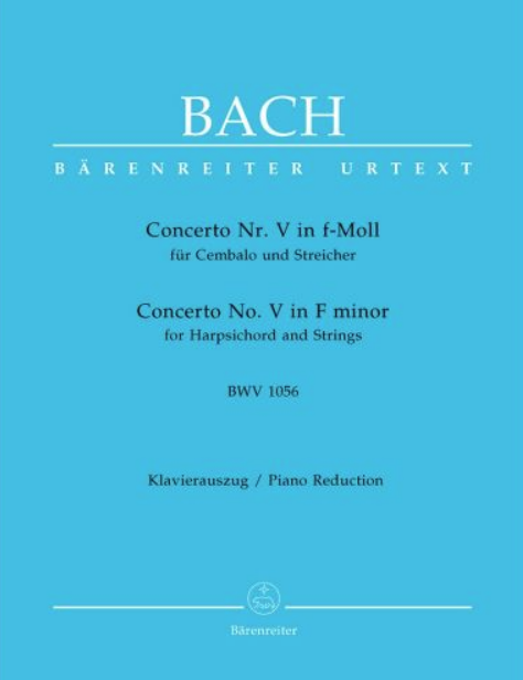 Johann Sebastian Bach - Concerto No. 5 in F minor, BWV 1056 part 1. Allegro moderato Noten für Piano