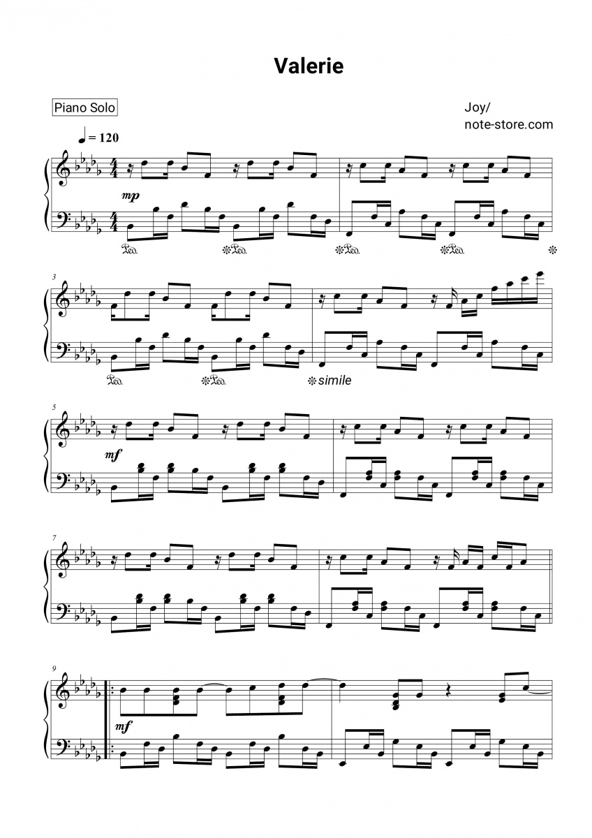 Joy Valerie Noten für Piano downloaden für Anfänger Klavier.Solo SKU