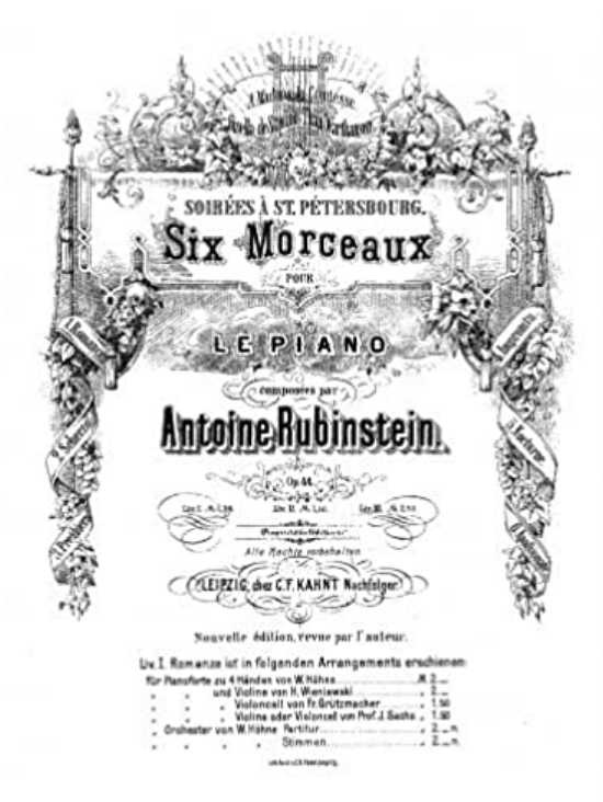 Anton Rubinstein - 6 Soirees a Saint-Petersbourg, Op.44: No.1 Romance Noten für Piano