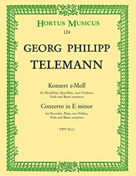 Georg Philipp Telemann - Concerto for Recorder and Flute, TWV 52:e1: I. Largo Noten für Piano