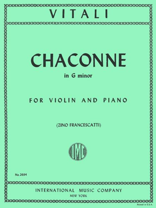 Tomaso Antonio Vitali - Chaconne in G minor Noten für Piano