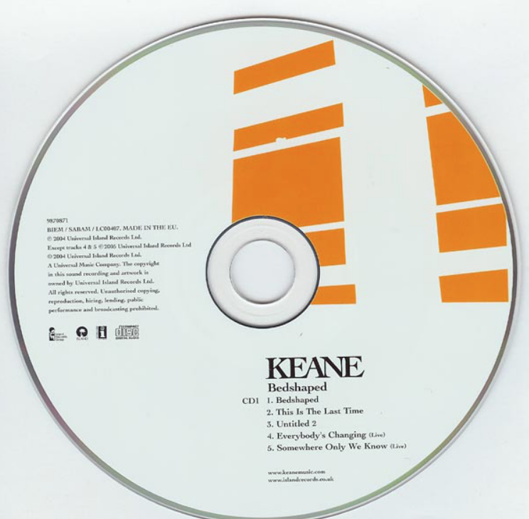 Keane - Bedshaped Noten für Piano