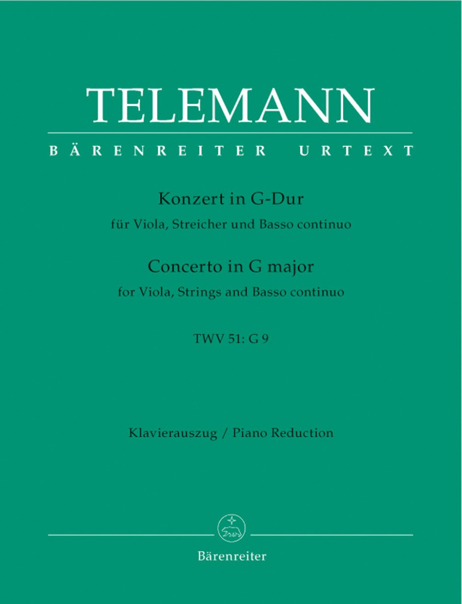 Georg Philipp Telemann - Viola Concerto in G Major, TWV 51:G9: I. Largo Noten für Piano