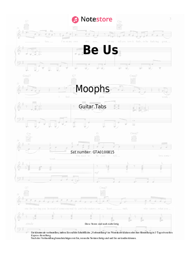 Tabs BGYO, Moophs - Be Us - Gitarre.Tabs