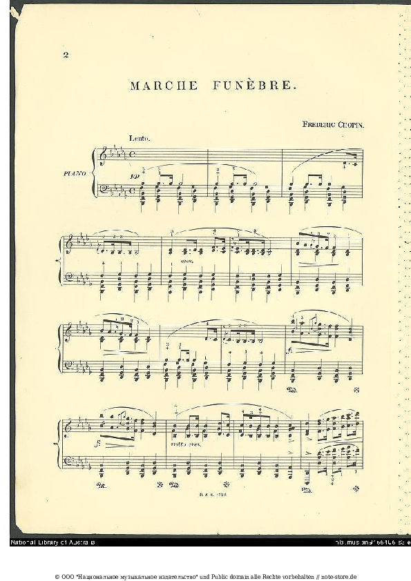Noten Frederic Chopin - Sonata No.2, Op.35, Funeral March, 3rd Movement - Klavier.Solo