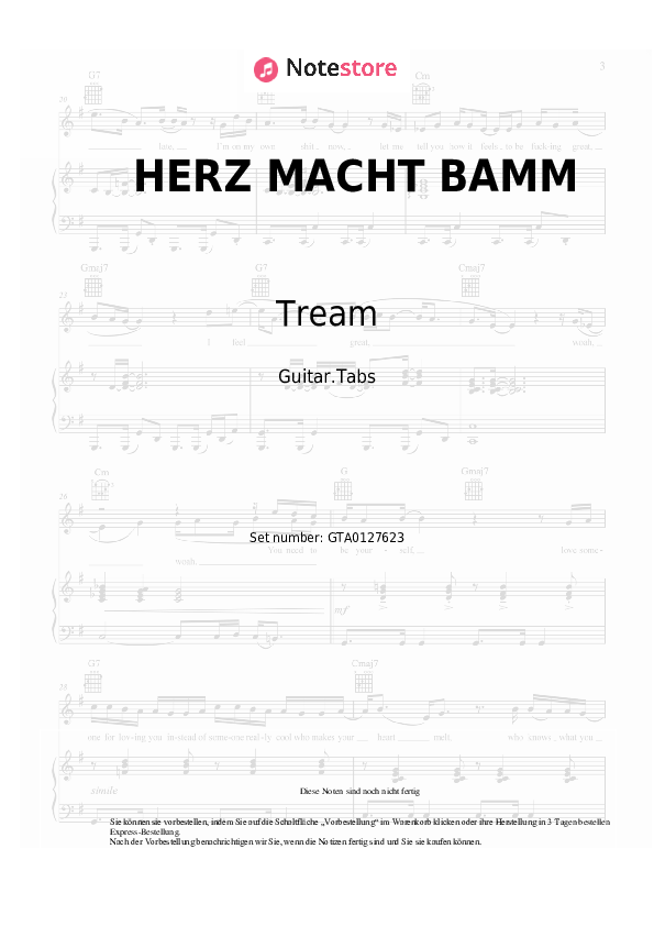 Tabs Tream, treamiboii - HERZ MACHT BAMM - Gitarre.Tabs