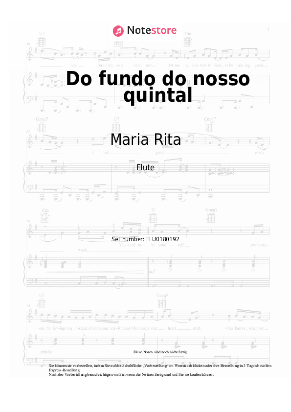 Noten Maria Rita - Do Fundo Do Nosso Quintal (Ao Vivo Na Lapa) - Flöte