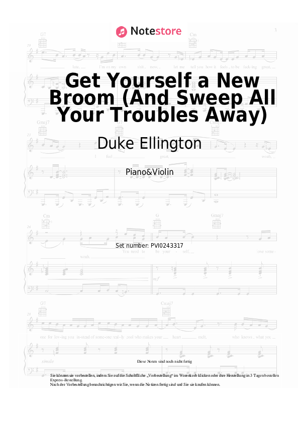 Noten Duke Ellington - Get Yourself a New Broom (And Sweep All Your Troubles Away) - Klavier&Geige