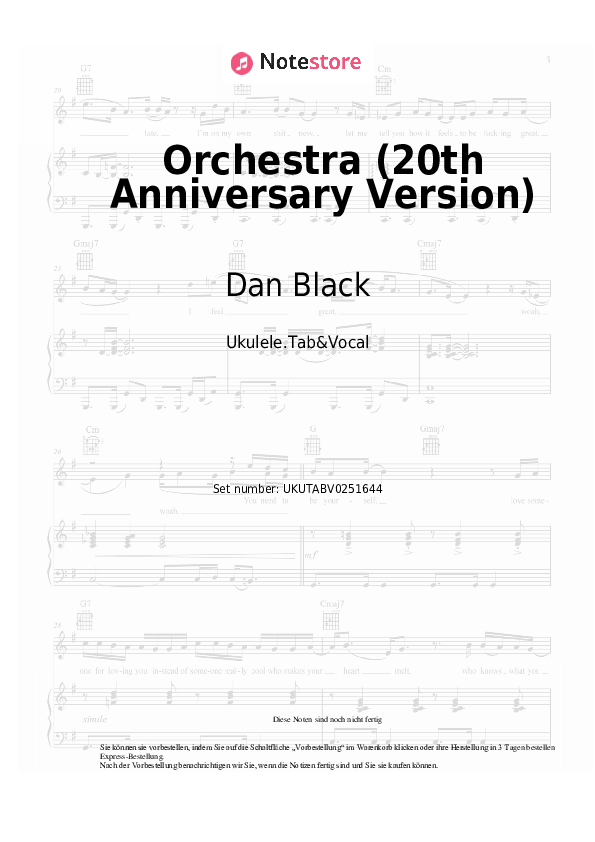Noten Dan Black, Louane - Orchestra (20th Anniversary Version) - Ukulele.Tabs&Gesang