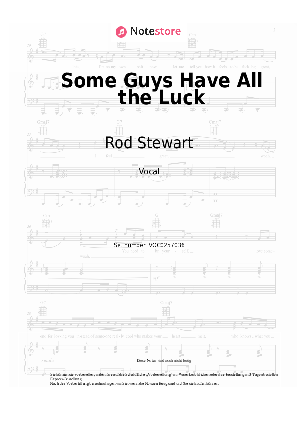 Noten Rod Stewart - Some Guys Have All the Luck - Gesang