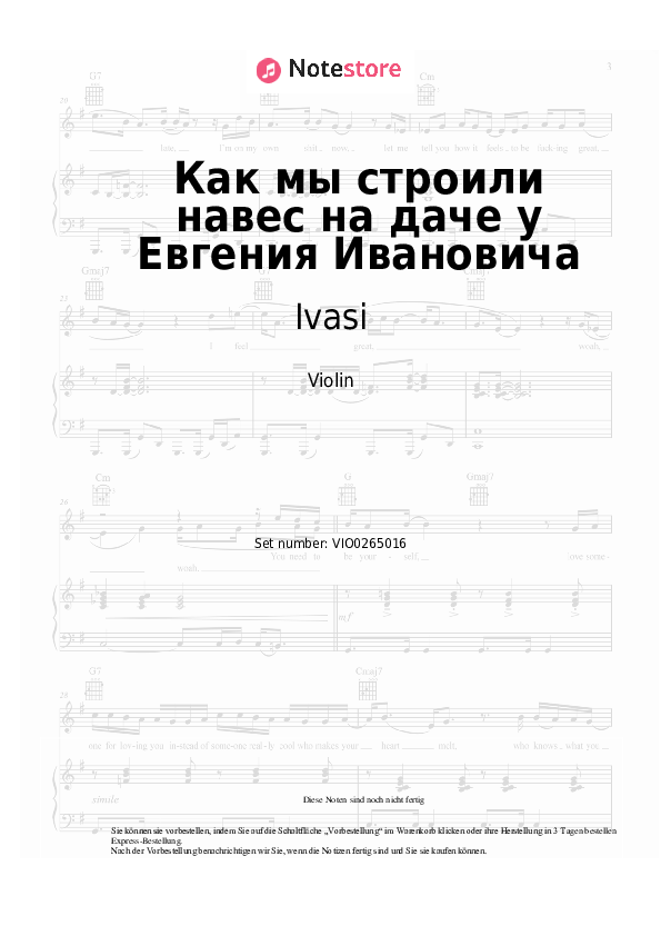 Noten Ivasi - Как мы строили навес на даче у Евгения Ивановича - Violine