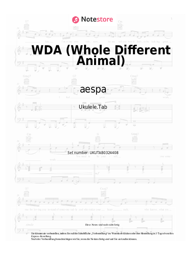 Noten aespa - WDA (Whole Different Animal) - Ukulele.Tabs