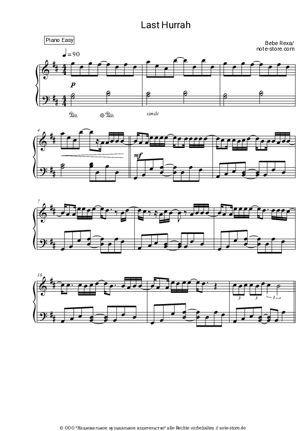 Bebe Rexha - Last Hurrah Noten für Piano