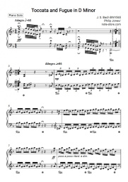 Noten, Akkorde Johann Sebastian Bach - Toccata and Fugue in D Minor (BWV 565)