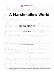 Noten, Akkorde Dean Martin - A Marshmallow World