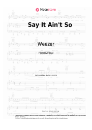 Noten, Akkorde Weezer - Say It Ain't So