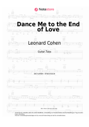 Noten, Akkorde Leonard Cohen - Dance Me to the End of Love