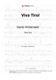 Noten, Akkorde Hansi Hinterseer - Viva Tirol