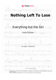 Noten, Akkorde Everything but the Girl - Nothing Left To Lose